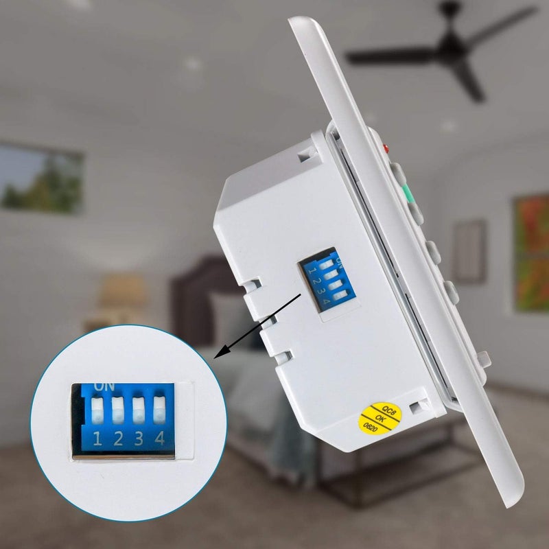 Eogifee UC9050T Universal Ceiling Fan Control 3 Speed Wall Control Mounted Fan Full Range Dimmer CHQ9051T - Image 4